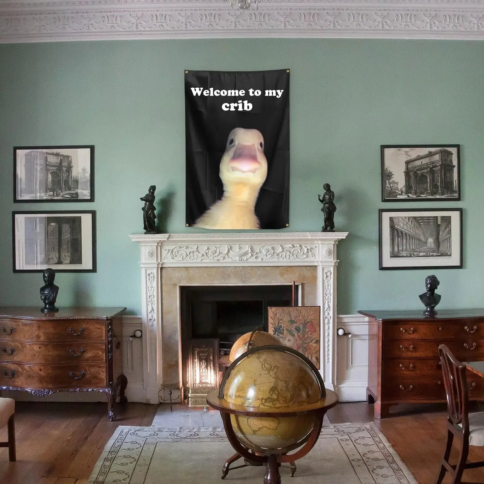 Welcome To My Crib Flag